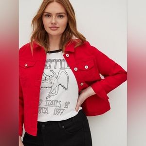 RUBY RED DENIM TRUCKER JACKET Torrid size 4